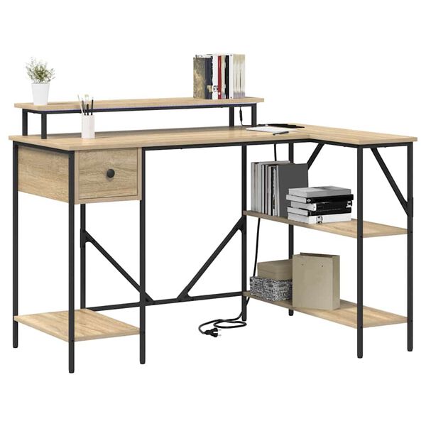 vidaXL Schreibtisch Sonoma-Eiche 120 x 79 x 86,5 cm Holzwerkstoff