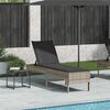 vidaXL Sonnenliege mit Auflage Hellgrau 55x200x44 cm Poly Rattan