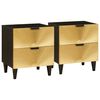 vidaXL Nachttisch 2 stk. Schwarz und Gold 40 x 33 x 46 cm