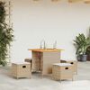vidaXL 5-tlg. Garten-Essgruppe mit Kissen Beige Poly Rattan