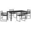 vidaXL Garten Essgruppe 5 pcs Schwarz Pulverbeschichteter Stahl