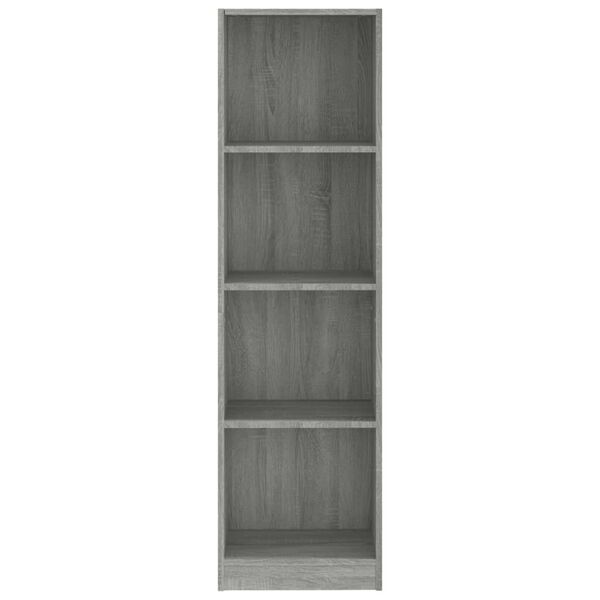 vidaXL B&uuml;cherregal 4 F&auml;cher Grau Sonoma 40x24x143 cm Holzwerkstoff