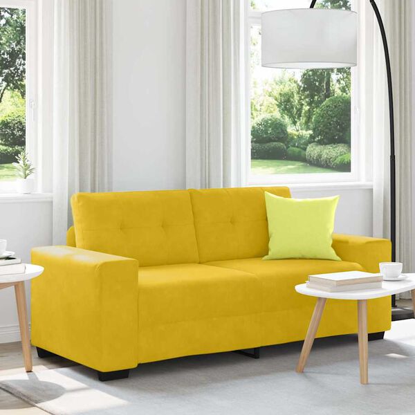 vidaXL Zweisitzer-Sofa Gelb 180x77x82 cm Samt