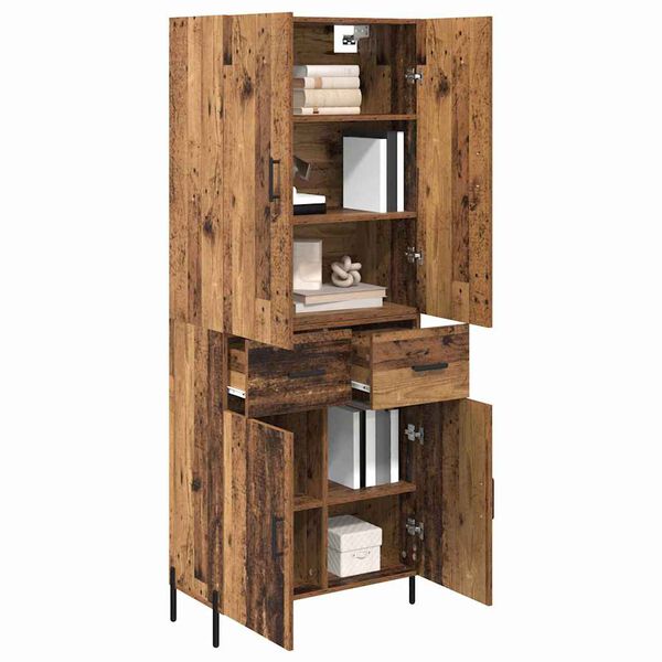 vidaXL Highboard Wandmontiert Altholz 69,5 x 34 x 180 cm Holzwerkstoff