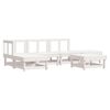 vidaXL 6-tlg. Garten-Lounge-Set Wei&szlig; Massivholz Kiefer