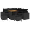 vidaXL Garten-Sofa-Set mit Kissen mit Speicher 8 pcs Schwarz