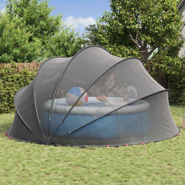 vidaXL Pool-Dome Schwarz 546 x 516 x 250 cm