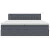 vidaXL Bett mit LED-Lichtleisten Dunkelgrau 180 x 200 cm Samt