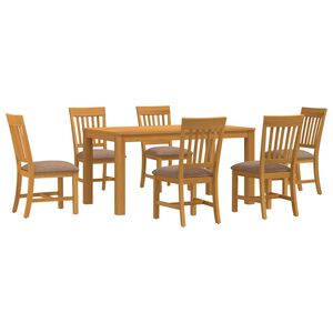 vidaXL Essgruppe 7 stk. Grau Massivholz Eiche