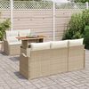 vidaXL Garten-Sofa-Set mit Speicher 6 pcs Beige Poly Rattan