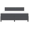 vidaXL Boxspringbett Dunkelgrau und Wei&szlig; 180 x 200 cm Cordstoff
