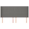 vidaXL Kopfteil mit Ohren Dunkelgrau 203x16x118/128 cm Stoff