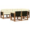 vidaXL Outdoor-Sofagarnitur mit Kissen 7 pcs Natur und Creme
