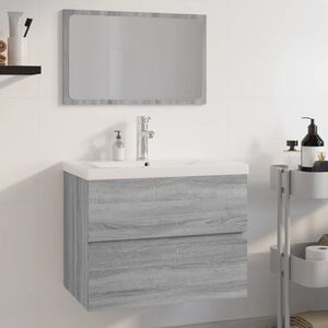 vidaXL Badm&ouml;bel-Set Grau Sonoma Holzwerkstoff