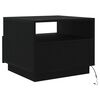 vidaXL Couchtisch mit LED-Leuchten Schwarz Eichen-Optik 50x49x40 cm