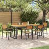 vidaXL Garten Essgruppe 7 pcs Schwarz Massivholz Akazie