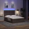 vidaXL Ottoman-Bett mit Matratze & LEDs Dunkelbraun 140x190 cm Stoff