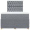 vidaXL Boxspringbett mit Matratze Hellgrau 120x190 cm Stoff