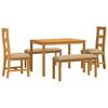 vidaXL Essgruppe 5 stk. Beige Massivholz Eiche