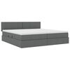 vidaXL Bett mit Stauraum und LED mit LED Dunkelgrau 200 x 200 cm Stoff