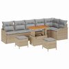 vidaXL Gartensofa-set 9 stk. Beige Poly-Rattan