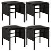 vidaXL Gartenhocker mit Kissen 4 Stk. Schwarz Poly Rattan