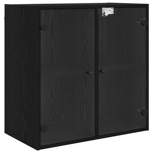 vidaXL Wandschrank Wandmontiert Schwarz Eichen-Optik 68 x 37 x 68,5 cm