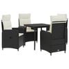 vidaXL Sofa-Tischset 5 stk. Schwarz und Cremewei&szlig; 80 x 80 x 74 cm