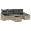 vidaXL Sofa Set mit Kissen mit Speicher Hellgrau Poly-Rattan