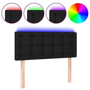 vidaXL LED Kopfteil Schwarz 80x5x78/88 cm Stoff