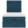vidaXL Ottoman-Bett mit Matratzen Dunkelblau 100x200 cm Samt