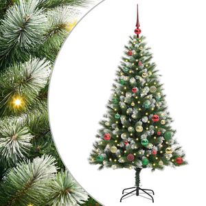 vidaXL K&uuml;nstlicher Klapp-Weihnachtsbaum mit Schnee&uuml;berzug 150 LEDs