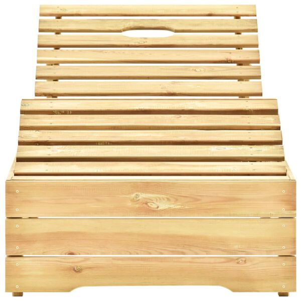 vidaXL Sonnenliege mit Grauer Auflage Impr&auml;gniertes Kiefernholz