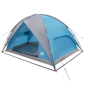 vidaXL Campingzelt mit Regenhaube wasserdicht 4 Personen Blau