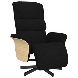 vidaXL Relaxsessel mit Fu&szlig;teil Schwarz Stoff