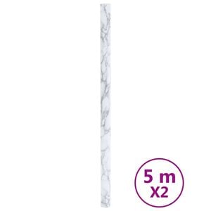 vidaXL M&ouml;belfolien Selbstklebend Marmor-Optik Wei&szlig; 90x500 cm PVC