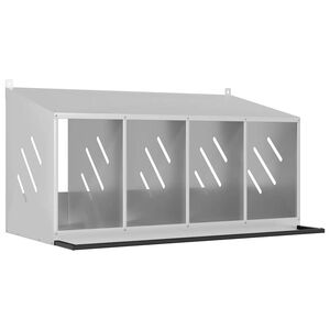 vidaXL Hühner-Nistkasten mit 4 Fächern Verzinktes Silber Metall