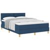 vidaXL Boxspringbett mit Kissen mit Kopfteil Blau 160 x 200 cm Stoff
