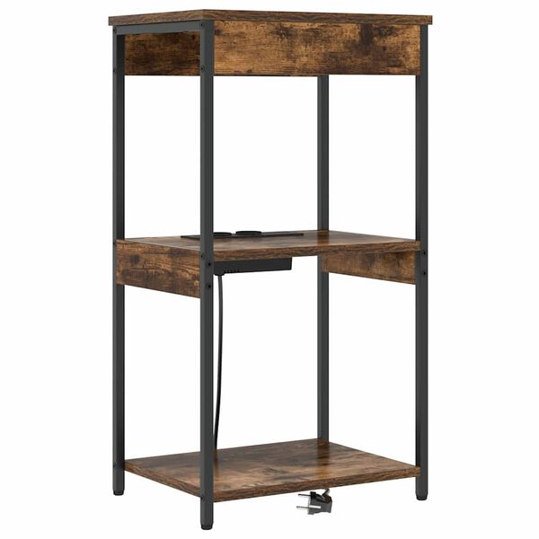 vidaXL Nachttisch Ger&auml;ucherte Eiche 41 x 31 x 76 cm Holzwerkstoff