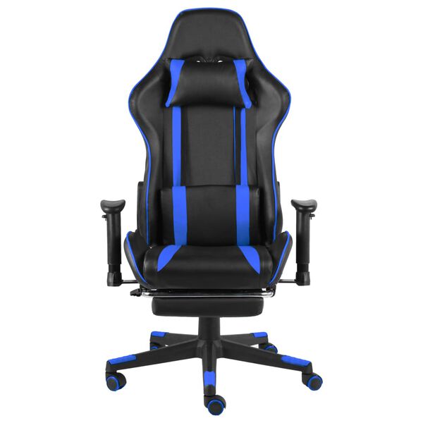 vidaXL Gaming-Stuhl mit Fu&szlig;st&uuml;tze Drehbar Blau PVC