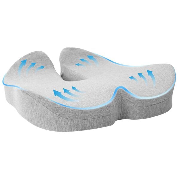 vidaXL Sitzkissen Einfarbig Hellgrau 50 x 43 x 10 cm Viscoschaum