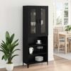 vidaXL Highboard Schwarz Eichen-Optik 69,5 x 34 x 180 cm Holzwerkstoff