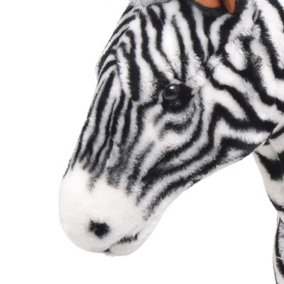 vidaXL Plüschtier Zebra Stehend Plüsch Schwarz und Weiß XXL