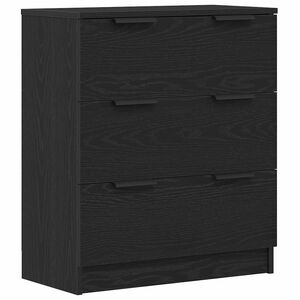 vidaXL Sideboard Schwarz Eichen-Optik 60 x 30 x 70 cm Holzwerkstoff