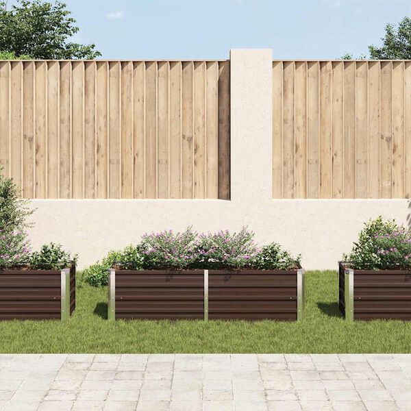 vidaXL Garten-Hochbeet Braun 160 x 40 x 45 cm Verzinkter Stahl