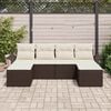 vidaXL Gartensofa-set mit Speicher 6 pcs Braun Poly-Rattan
