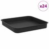 vidaXL Quadratisches Blumentablett 24 stk. Schwarz 15 x 15 x 2 cm