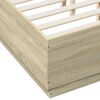 vidaXL Bettgestell Sonoma-Eiche 135x190 cm Holzwerkstoff