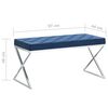 vidaXL Bank 97 cm Blau Samt und Edelstahl