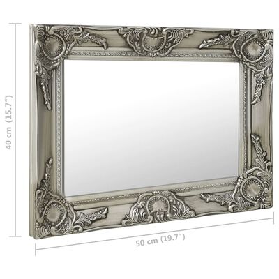 vidaXL Wandspiegel im Barock-Stil 50x40 cm Silbern